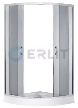 Душевой уголок с поддоном 80х80х195 см Erlit Comfort ER0508-C4 тонированное стекло