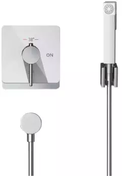 Гигиенический душ Rose R105C с термостатом, хром/белый