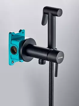 Гигиенический душ ALMAes Benito AL-859-05 со смесителем, черный матовый