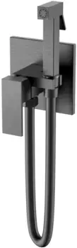 Гигиенический душ Boheme Qubic 477-GM со смесителем, оружейная сталь