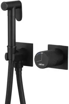 Гигиенический душ Abber Rund AF8725B со смесителем, CoolStart, черный матовый