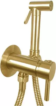 Гигиенический душ Paffoni Tweet Round Mix ZDUP110HGSP со смесителем, золотой матовый