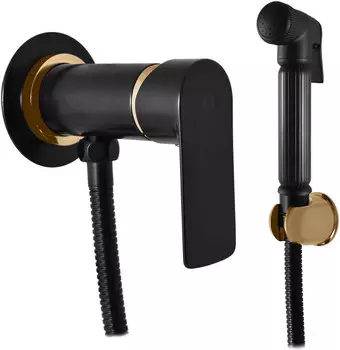 Гигиенический душ Rav Slezak Vltava VT447/1CMATZ со смесителем, золотой/черный матовый