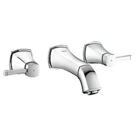 Grohe Grandera 20414000 Смеситель для раковины на 3 отверстия, настенный монтаж, вынос 177 мм