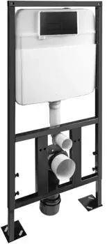 Инсталляция для унитаза SantiLine SL-04 с кнопкой смыва, черный матовый