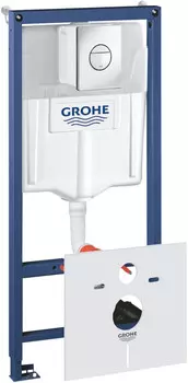 Инсталляция для унитаза Grohe Rapid SL 38813001 с кнопкой смыва, хром