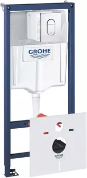 Инсталляция для унитаза Grohe Rapid SL 38929000 с кнопкой смыва, хром