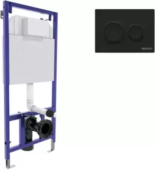 Инсталляция для унитаза Berges Novum O5 040265 с кнопкой смыва, черный матовый