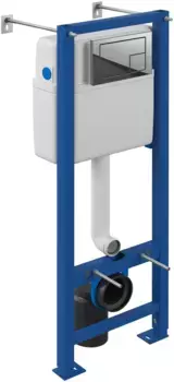 Инсталляция для унитаза Cersanit Vector A64183 с кнопкой смыва, хром