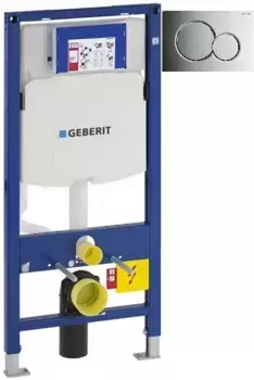 Инсталляция для унитаза Geberit Duofix Sigma 01 111.300.00.5 + 111.815.00.1 + 115.770.21.5 с кнопкой смыва, хром