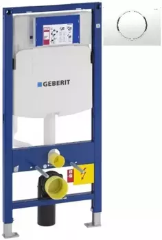 Инсталляция для унитаза Geberit Duofix Sigma 10 111.300.00.5 + 111.815.00.1 + 115.758.KJ.5 с кнопкой смыва, белый/хром/белый