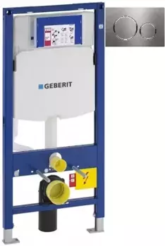 Инсталляция для унитаза Geberit Duofix Sigma 20 111.300.00.5 + 111.815.00.1 + 115.882.SN.1 с кнопкой смыва, нержавеющая сталь