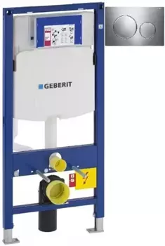 Инсталляция для унитаза Geberit Duofix Sigma 20 111.300.00.5 + 111.815.00.1 + 115.882.KH.1 с кнопкой смыва, хром/матовый хром/хром