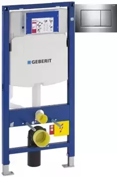 Инсталляция для унитаза Geberit Duofix Sigma 30 111.300.00.5 + 111.815.00.1 + 115.883.KH.1 с кнопкой смыва, хром/матовый хром/хром