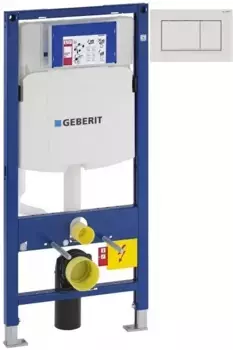 Инсталляция для унитаза Geberit Duofix Sigma 30 111.300.00.5 + 111.815.00.1 + 115.883.01.1 с кнопкой смыва, белый матовый/белый глянец/белый матовый