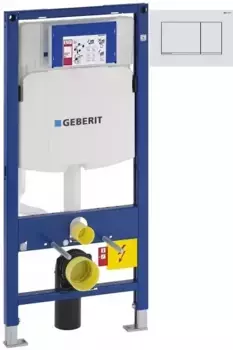 Инсталляция для унитаза Geberit Duofix Sigma 30 111.300.00.5 + 111.815.00.1 + 115.883.JT.1 с кнопкой смыва, белый матовый/хром/белый матовый