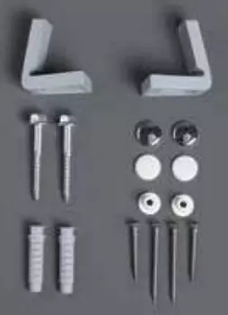 Комплект горизонтальных крепежей для унитаза/биде с колпачками цвета хром и белый Simas F88