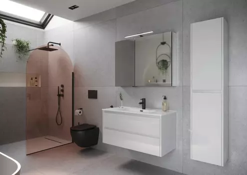 Комплект мебели белый глянец 101 см Sancos Libra LB100W + CN7003 + Z1000