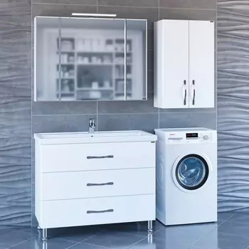 Комплект мебели белый глянец 101 см Санта Виктория 700131N + FOCTEP100 + 113013