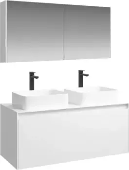 Комплект мебели белый глянец 120 см Aqwella 5 Stars Mobi MOB0112W + MOB0712W + 4640021064269 + 4640021064269 + MOB0412 + MOB0717W