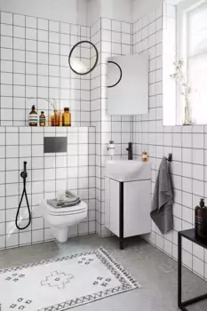Комплект мебели белый глянец 45x45 см Aqwella Porto POR0104WB + 4640021061435 + Rio.04.33