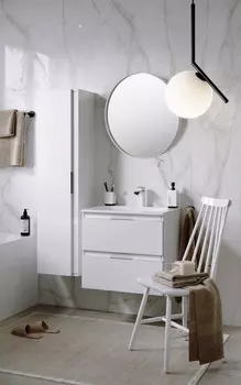 Комплект мебели белый глянец 60,8 см Aqwella 5 Stars Accent ACC0106W + Mal.06.04.D + RM0206W