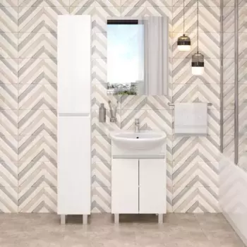 Комплект мебели белый глянец 61,5 см Onika Милтон 106146 + 4620008192772 + 205843