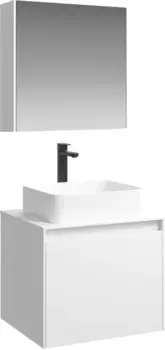 Комплект мебели белый глянец 61 см Aqwella 5 Stars Mobi MOB0106W + MOB0706W + 4640021064269 + MOB0406 + MOB0717W