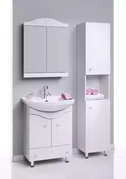 Комплект мебели белый глянец 65,5 см Aqwella Franchesca FR0106 + 4640021062296 + FR0406