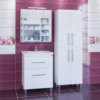 Комплект мебели белый глянец 66 см Санта Вегас 226028 + OCKAP65 + 113009