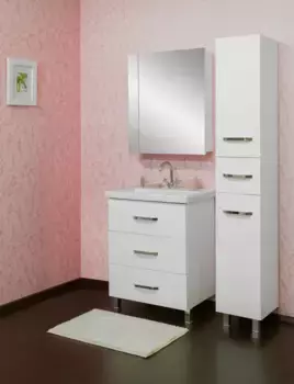 Комплект мебели белый глянец 70,5 см Sanflor Анкона C0000002170 + 4620008197746 + C0000002057