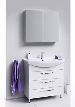 Комплект мебели белый глянец 76,5 см Aqwella Allegro Agr.01.07/3 + 4620008197470 + MC.04.07