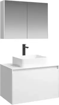 Комплект мебели белый глянец 80 см Aqwella 5 Stars Mobi MOB0108W + MOB0708W + 4640021064269 + MOB0408 + MOB0717W