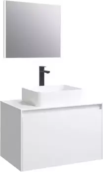 Комплект мебели белый глянец 80 см Aqwella 5 Stars Mobi MOB0108W + MOB0708W + 4640021064269 + SM0208