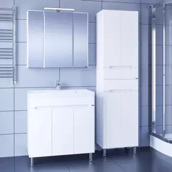 Комплект мебели белый глянец 80 см Санта Лондон 224018 + CLASSIC80M + 113011