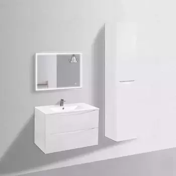 Комплект мебели белый глянец 81,5 см Vincea Mia VMC-2MC800GW + VBS-13980 + VLM-3VN800