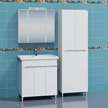 Комплект мебели белый глянец 81,5 см Санта Лондон 224041 + FOCTEP80 + 113011