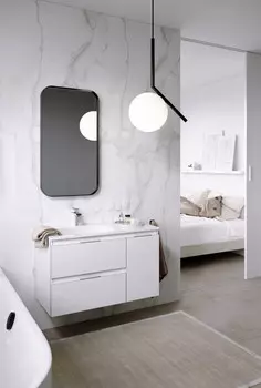 Комплект мебели белый глянец 91,8 см Aqwella 5 Stars Accent ACC0109LW + Mal.09.04.D-L + RM0205BLK