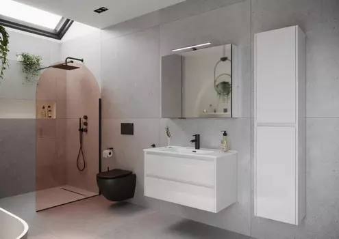 Комплект мебели белый глянец 91 см Sancos Libra LB90W + CN7002 + Z900