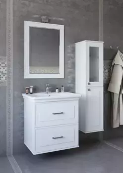 Комплект мебели белый матовый 76 см Sanflor Модена C04616 + 4630055550418 + C04612