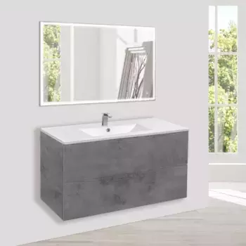 Комплект мебели бетон 101,5 см Vincea Mia VMC-2MC100BT + VBS-13100 + VLM-3VN100