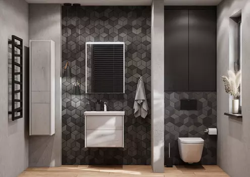 Комплект мебели бетон/белый матовый 60 см Roca Ronda ZRU9303002 + 327472000 + ZRU9303007