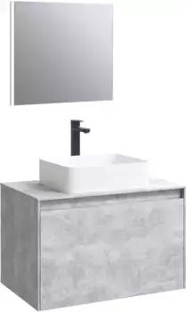 Комплект мебели бетон светлый 80 см Aqwella 5 Stars Mobi MOB0108BS + MOB0708BS + 4640021064269 + SM0208