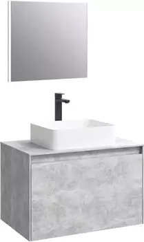 Комплект мебели бетон светлый 80 см Aqwella 5 Stars Mobi MOB0108BS + MOB0708BS + 641945 + SM0208