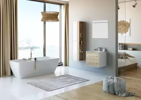 Комплект мебели дуб сонома/белый глянец 61,5 см Aqwella 5 Stars Miami Mai.01.06 + Mal.06.04.D + Mai.02.06