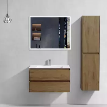 Комплект мебели дуб табачный 80 см Vincea Luka VMC-2L800TO + VCB-13800W + VLM-3VN800