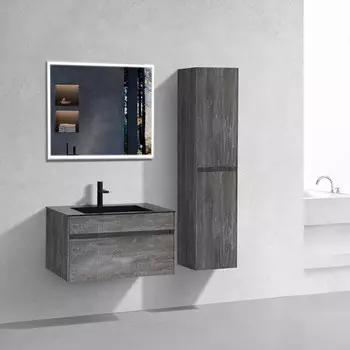 Комплект мебели серый камень 80 см Vincea Chiara VMC-2C800GS + VCB-13800B + VLM-3VN800