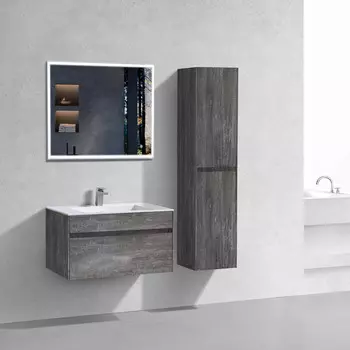 Комплект мебели серый камень 80 см Vincea Chiara VMC-2C800GS + VCB-13800W + VLM-3VN800
