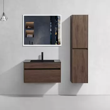 Комплект мебели темный дуб 80 см Vincea Chiara VMC-2C800RO + VCB-13800B + VLM-3VN800