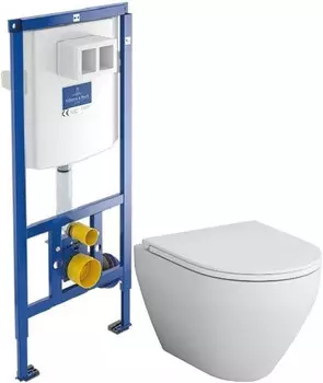 Комплект подвесной унитаз Am.Pm Spirit 2.0 C701700WH + C707857WH + система инсталляции Villeroy & Boch 92246100